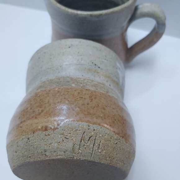 Vintage Studio Pottery Stoneware Jug and Cup Rustic Textured Earthy c1980-90s - Picture 4 of 8
